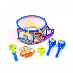 Juguete Tambor Infantil Y Maracas, Material Plástico, Sin Mecanismo