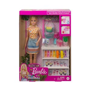 Barbie Puesto De Smoothies Muñeca Rubia Con Accesorios