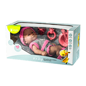 Muñeca Bebe real con accesorios 12"