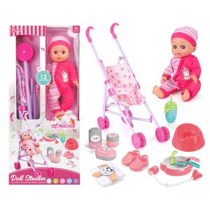 Muñeca Con Coche y Accesorios